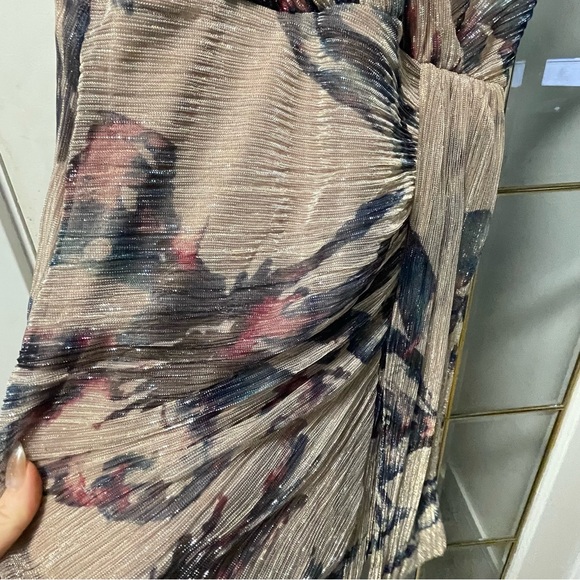 Le Chateau Purple and Cream Midi Dress extra small - Picture 13 of 13